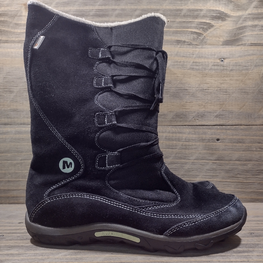 Merrell Jungle Moc Suede Zip Up Winter Boots Girls Kids Size 5